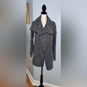 Zadig & Voltaire Black/White Leather Trimmed Daphnee Wool Blend Sweater!